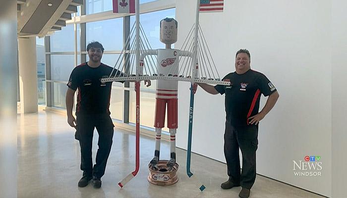 Local mechanics commemorating Gordie Howe Bridge